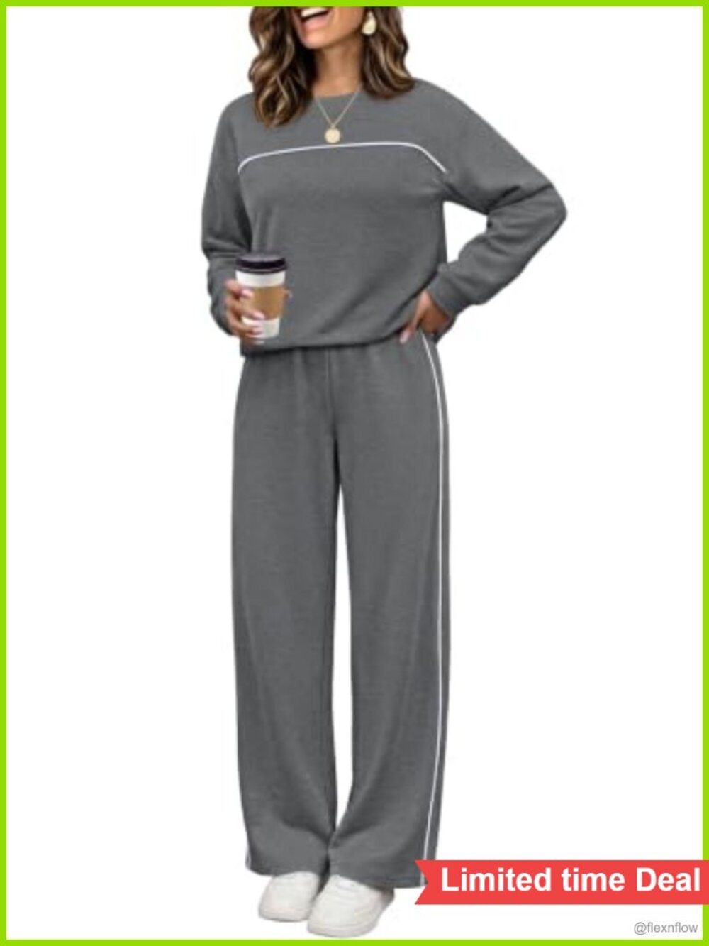 Women's 2 Piece Lounge Set Matching Sweatsuit Long Sleeve Pants Casual Fall
